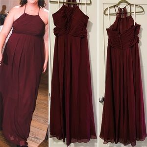 Azazie Ginger dress in Cabernet (Size A14)